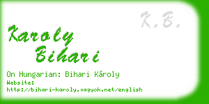 karoly bihari business card